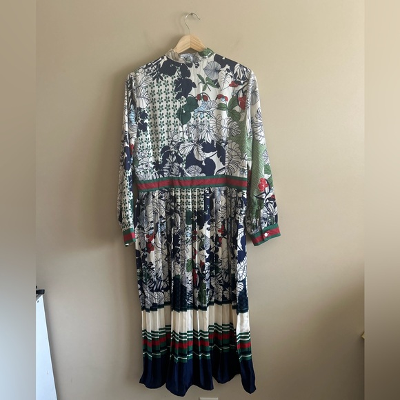 Dalia MacPhee | Tie Neck Printed Midi Dress, Size L - Picture 11 of 16